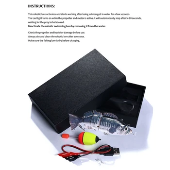 HENG JIA Plaukimo Jaukų, Žvejybos Auto Viliojimo Masalas Wobblers 4-Segmentą USB Įkrovimo Mirksi LED Šviesos Žvejybos Masalas