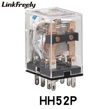 HH52P Miniatiūriniai Elektromagnetinės Relės Kontaktai 5A 8Pins 2NO+2NC 12V 24V 36V 110V, 220V KINTAMOSIOS srovės Bendrosios Paskirties Įtampos Relės Perjungimas