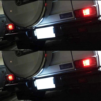 IJDM Xenon Baltas LED Licenciją Plokštelės Šviesos For1990-2012 Mercedes-Benz W463 G500 G550 G55 AMG Licenciją Plokštelės Šviesos,Canbus Klaidų