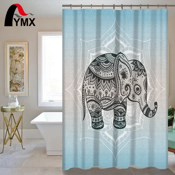 Indijos Dramblių Spausdinimo Dušo Užuolaidos Vonios kambarys Produktų Curtinas para sala de estar cortina