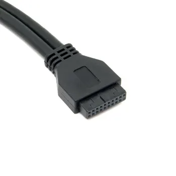 Jimier CY USB 3.0 Dual Uostų Moterų Varžtas Mount Tipo Plokštė 20 Pin Header Kabelis Aukštos Kokybės Juoda Spalva