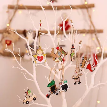 Kalėdų Dekoracijos, Medinės Lėlės Rinkinys Kalėdų Eglutės Papuošalas Pakabukas Vaikas Žaislai