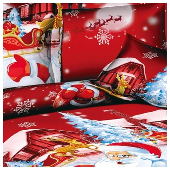 Kalėdų Namų tekstilės Medvilnės patalynę aukštos kokybės 4pc patalynės komplektas (Spalva: Raudona)