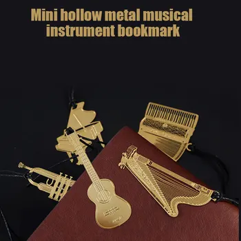 Karšto naujas Mini Tuščiaviduriai Žymą Metalo Muzikos Instrumentas su Šilkiniai Kutai Raštinės reikmenys Dovana Skaitytojams SMD66