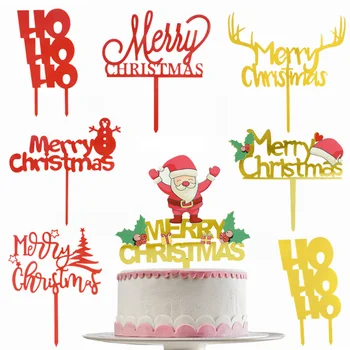 Linksmų Kalėdų Akrilo Tortas Topper Santa Claus Sniego Laišką Cupcake Topper Kalėdų, Naujųjų Metų Šaliai Desertas Kepimo Apdaila