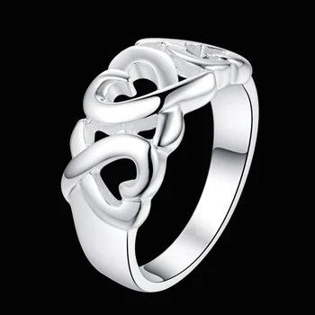 Meilė širdies gražus Sidabro padengtą žiedas, sidabro bižuterijos žiedas Skirta Moterims ir Vyrams , /YFLKXYAZ HUXCMVVU