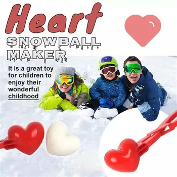 Mielas Širdies Dizaino Sniego Gniūžtės Maker Įrašą Maker Gyvūnų Formos Sniego, Smėlio Pelėsių Priemonė Žiemos Metu Vaikai Labai Žaislas