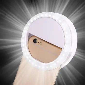 Mobilus Telefonas Clip Selfie LED Auto Flash Mobilųjį Telefoną Išmanųjį telefoną Turas Nešiojamų Selfie Žibintuvėlis Mini Kamera, Žibintuvėlis