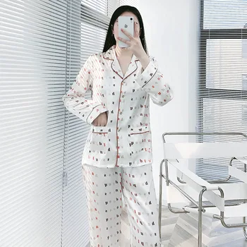 Moterų Pyjama Nustatyti 2Piece/Kostiumas Top ilgomis Rankovėmis Marškinėliai Ziajać Homewear Moterų Viskozė Pižama Seksualus Sleepwear Rinkinys