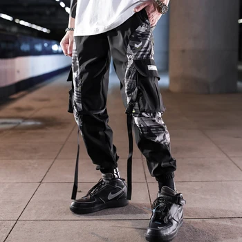 Multi Kišenės Krovinių Haremas Jogger Kelnės Vyrams Hip-Hop Mados Atsitiktinis Track Kelnės Streetwear Harajuku 2020 Naujas Vyrų Sweatpants