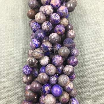 MY1265 Violetinės Jūros Nuosėdų Jaspers Sklandžiai Turas Punch Granulių,Vandenyno Jaspers granules Apyrankės Karoliai, Papuošalai