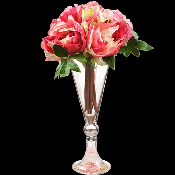 Namų Dekoravimas Vestuvių kelių dekoratyvinio stiklo vaza Kūrybos Trimito formos Gėlių Vazos, Stalo dekoras stiklo taros Apdaila