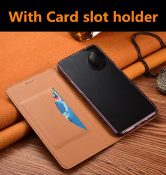Natūralios odos magnetinio telefono atveju, jei kortelės turėtojas kišenės padengti Samsung Galaxy A8 Plius 2018/Galaxy A8 2018 dėklas padengti stendo