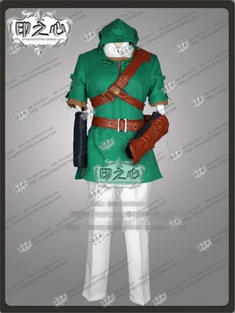Naujų Drabužių Karšto Anime The Legend Of Zelda Nuorodą Vienodas Cosplay Kostiumai, Marškiniai+Liemenė+Kailis+Kelnės C