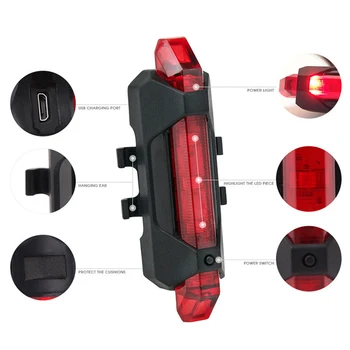 NOZAKI Naujas Dviratis Dviračio šviesos diodų (LED) užpakalinis žibintas Galiniai Saugos Įspėjimas Dviračių Nešiojamų Šviesos USB Įkrovimo Stilius