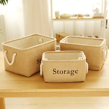 Paprastas ir modernus šiuolaikinės mažų šviežių drobulę talpinimo darbalaukio šiukšlių surinkimo krepšys saugojimo krepšys turi rankeną