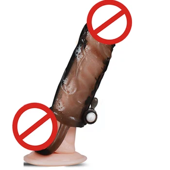 Penis Extender Vibratorius Daugkartinio naudojimo Prezervatyvą Plėtros Sekso žaisliukai Vyrams Gaidys Žiedas Atidėti Ejakuliacija Dildo Pratęsimo Rankovėmis