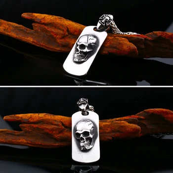 Plieno kareivis punk rock kaukolė pakabukas karoliai bižuterijos 2019 devill skeletas amuletas sunkiosios grandinės juvelyrikos