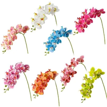 Pranešk apie netikrą Dirbtinių Gėlių Vieną Filialą, Modeliavimo, 3D Spausdinimas 9 Vadovai Phalaenopsis Nekilnojamojo Jaustis Orchidėja, Vestuvių Namų Puošybai