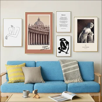 Romėnų stiliaus plakatą šiaurės Europoje stilius spausdinti drobės tapybos paveikslas plakatas architektūros freskos koridoriaus nuotrauką