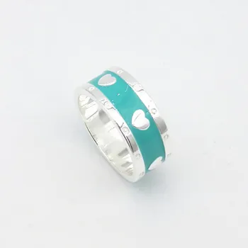 S925 standartas sterlingų moterų žiedą vestuvinį žiedą, Europos ir Amerikos paprasta meilės Epoksidinės mados moterų žiedas