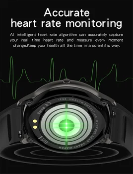Sporto Smart Žiūrėti Ultra-Plonas Širdies Ritmo Miego Stebėti Vandeniui Fitneso Apyrankė Vyrams, Moterims Smartwatch 