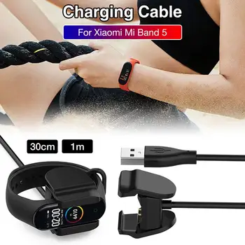 USB Greito Įkrovimo Kabelį Per didelė įkrova Apsaugos Nešiojamų Lengvas, Kompaktiškas PVC Pakeitimo Įkrovimo Kabelis Xiaomi Mi Juosta 5
