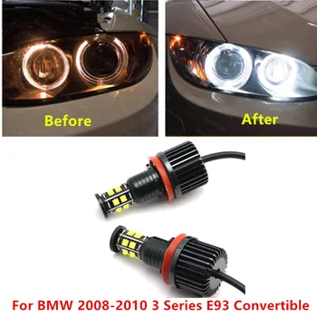 Už 2008-2010 m. BMW 3 Series E93 Kabrioletas 240W Baltos spalvos Itin Ryškios Nemokamai Klaida 6000K LED Lemputė h8 /h11 LED Angel Eyes Marker