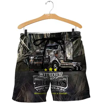 Vasaros Mados Be Kenworth Sunkvežimių Spalvinga Vyrai, O-kaklo marškinėliai 3D Spausdinimo Vyrų/Moterų Laisvalaikio T-shirt Paplūdimio Šortai Tankai S-239