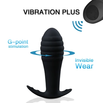 Vibruojantis Analinis Kaištis G Spot Butt Plug Vibratorius Vyrų Prostatos Massager Analinis Granulės Plug Suaugusiųjų Masturbacija Analinio Sekso Žaislų Pora