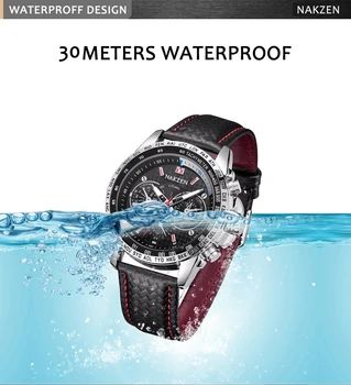 Vyrai Kvarciniai Laikrodžiai Šviečiantys Vandeniui didelis ciferblatas derliaus jaunuolis Sporto Atsitiktinis Žiūrėti Vyrų Laikrodis Relogio Masculino NAKZEN 5205