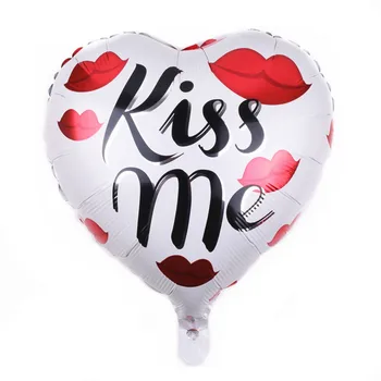 Širdies formos myliu aliuminio plėvelę, vestuvių kiss me apdailos šalies balionas dalyvavimas Valentino Dieną romantinės scenos išdėstymas
