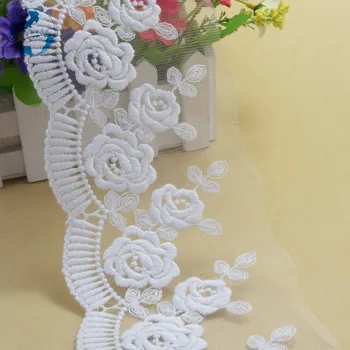 10cm pločio baltos spalvos nėrinių medvilnės embroid nėrinių siuvimo juostelės audinio guipure pasidaryk pats apdailos vestuvių nėriniai 