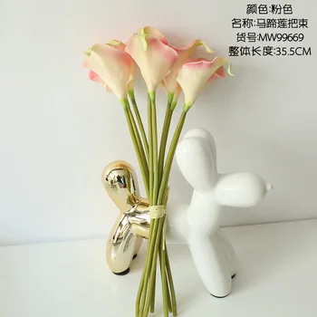 10VNT Nekilnojamojo Touch Calla Lily PU Dirbtinės Gėlės Vestuvių Dekoratyvinis Netikrą Gėlės Vestuves Apdailos Reikmenys