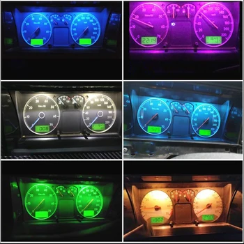 10VNT T5 COB 3D Automobilių prietaisų Skydelio Lemputė Lemputės Indikatorius Pleišto Lengvųjų Automobilių led perspėjamosios Lemputės Super Ryškiai balta Mėlyna Raudona 12V
