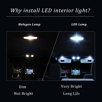 11X Automobilių Reikmenys Baltas Interjeras, LED elektros Lemputes Paketo Komplektas 2013-2017 M. 