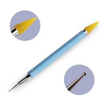 1PC Dual-baigėsi Nagų kalnų krištolas Dotting Pen Tool Gen Smeigės Picker Vaško Pieštukas Manikiūro, Nagų Dailės Priemonė