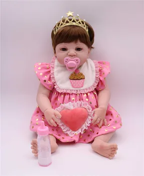 2018 m. naujo dizaino Reborn Baby Lėlės Realus Mergaitė Princesė Kūdikių Lėlės Gyvas Reborns Bamblys bebe Skalbti Žaislas 55cm vaikams Dovanos