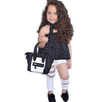2020 Mados mergaičių drabužių rinkiniai Ansamblis Filė Vasaros mergaitės rinkiniai princesė Moda Infantil Menina 3pcs lankelis+T-marškiniai+džinsai