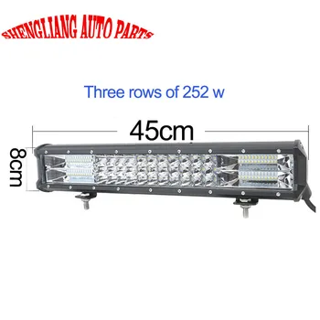 252W LED šviesos juostelės off-road transporto sunkvežimių stogo šviesos 108W įspėjamoji lemputė 20 colių juostelės šviesos dienos važiavimo šviesos