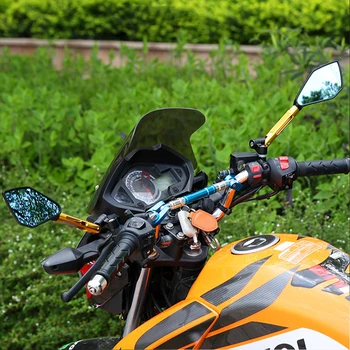 2vnt Motociklas Motociklo galinio vaizdo Veidrodis, Veidrodėliai elektra valdomi išoriniai Veidrodėliai CNC Aliuminio Reguliavimas KAWASAKI HONDA SUZUKI YAMAHA DUCATI KTM