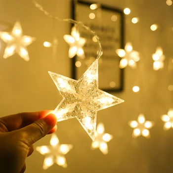 3M LED Kalėdų Žvaigždė Užuolaidų Lemputės 220V ES Lauko/Patalpų Girlianda 