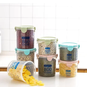 3pc/set virtuvės maisto produktų laikymo dėžutė įvairios grūdų saugojimo bakas plastikinis vamzdelis darbalaukio namų talpinimo plastiko saugojimo dėžutė