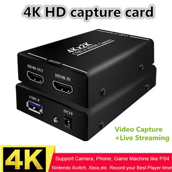 4K 2K HDMI USB 3.0 Filmavimo Kortelę PS4, Wii Pereiti Žaidimą Live Žaidimo Vaizdo Transliacija