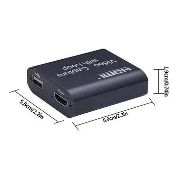 4K HDMI Užfiksuoti Kortelės, Garso ir Vaizdo Įrašymo Plokštė Live Transliacijos USB 2.0 1080P Grabber Vietinės Linijos Iš PS4 Žaidimas DVD vaizdo Kamera