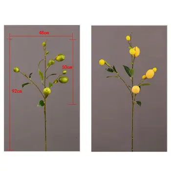 92cm Namų Dekoro Modeliavimas Žaliųjų Augalų Dirbtinių Vaisių, Gėlių Geltona Modeliavimas Citrinų Vaisių Medžio Šakos