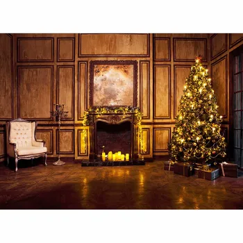 Allenjoy sluoksnių fotostudija Žvakė klasikinis, prabangus židinys fotelis Kalėdų eglutės fone naujagimių originalus dizainas