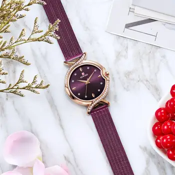 ATLYGIS Deluxe Mados Moteriški laikrodžiai Su Deimantais, Japonija Automatinė Violetinė Kvarco Moterų Laikrodžiai Verslo Laikrodžiai Gimtadienio Dovanos