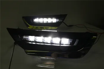Aukštos rungtynės Honda CRV CR-V 2017 2018 LED DRL Vairavimo Šviesos važiavimui Dieną priešrūkinis žibintas su geltona posūkio signalo stiliaus Relė