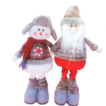Britų Stiliaus Kalėdų Ištraukiama Santa Claus Sniego Lėlė Stovi Apdailos Shopping Mall Viešbučio Langą Scenos Dekoracija